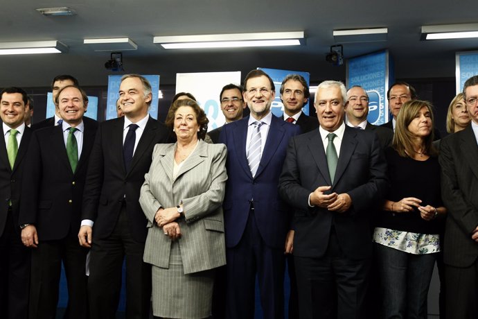 Rajoy con alcaldes del PP