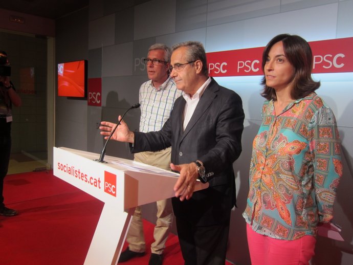 Josep Fèlix Ballesteros, Celestino Corbacho y Iolanda Pineda (PSC).