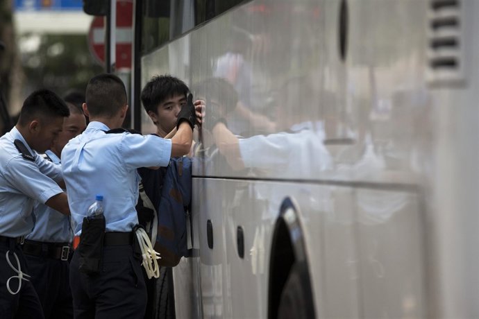 Uno de los detenidos en las protestas en Hong Kong
