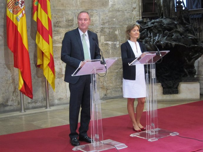 García Tejerina y Fabra en el Palau de la Generalitat