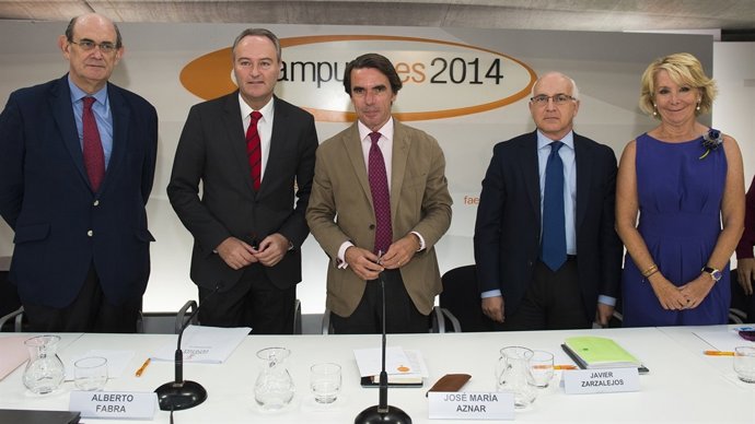 José María Aznar, Alberto Fabra y Esperanza Aguirre