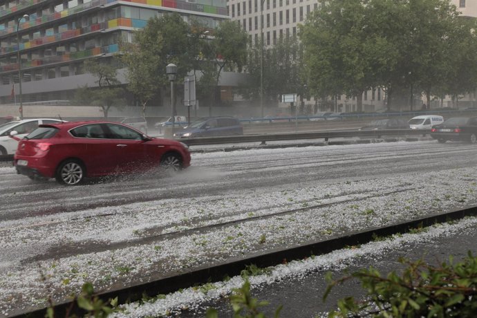 Granizo en Madrid