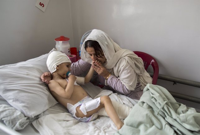 Niño herido en Afganistán