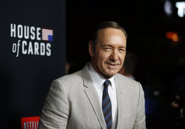 Cast member Spacey poses at the premiere for the second season of the television