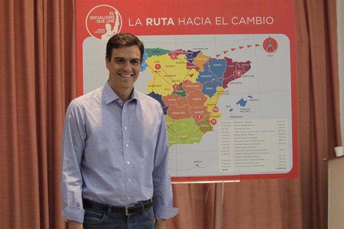 Candidato a la Secretaría General del PSOE, Pedro Sánchez