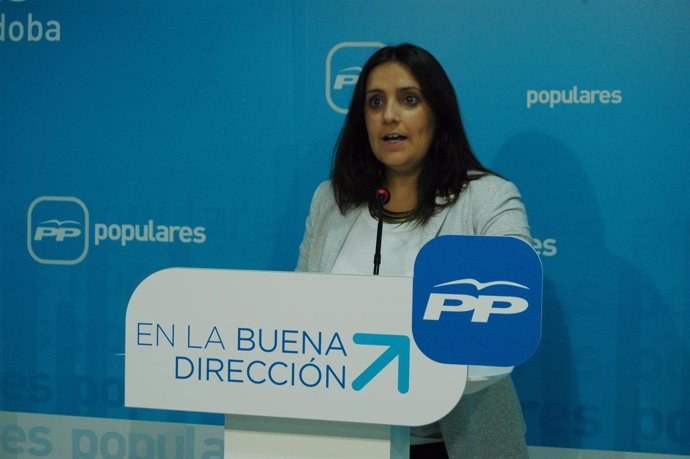 Beatriz Jurado en la sede del PP de Córdoba