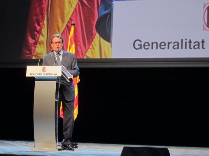El presidente de la Generalitat, Artur Mas, en un acto con empresarios