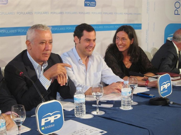 Javier Arenas, Juan Manuel Moreno y Dolores López (PP)