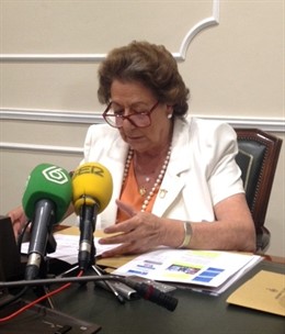 Rita Barberá en rueda de prensa 