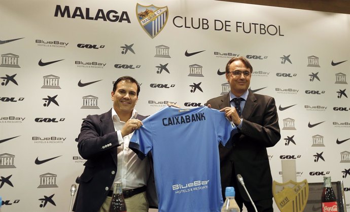 Firma del convenio de CaixaBank como Patrocinador Oficial del Málaga CF