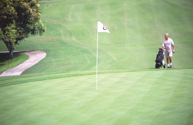 Un golfista practica golf campo turismo segmento ocio turista