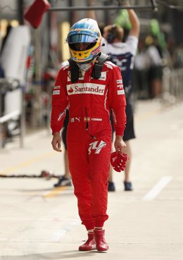 Fernando Alonso en el circuito de Silverstone