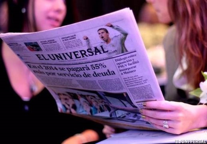 Portada del periódico venezolano 'El Universal'