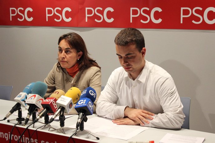 S.Paneque y D.Maldonado del PSC de Girona