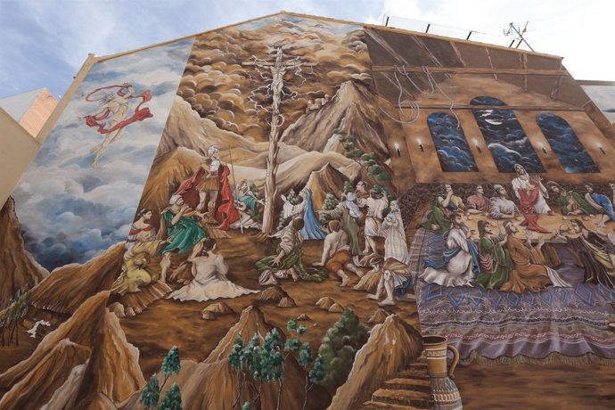 Mural pintado en la parroquia de los Santos Juanes de Meliana
