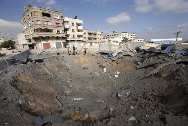 Impacto de misiles en Gaza
