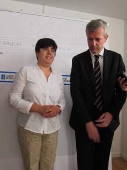 El vicepresidente de la Xunta, Alfonso Rueda, a la derecha