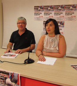 Koldo González, y Cristina Antoñanzas, secretario generales CCOO y UGT