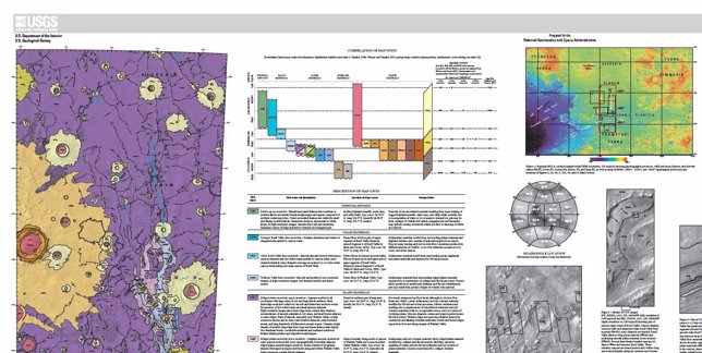 Mapa geológico de las tierras altas de Marte