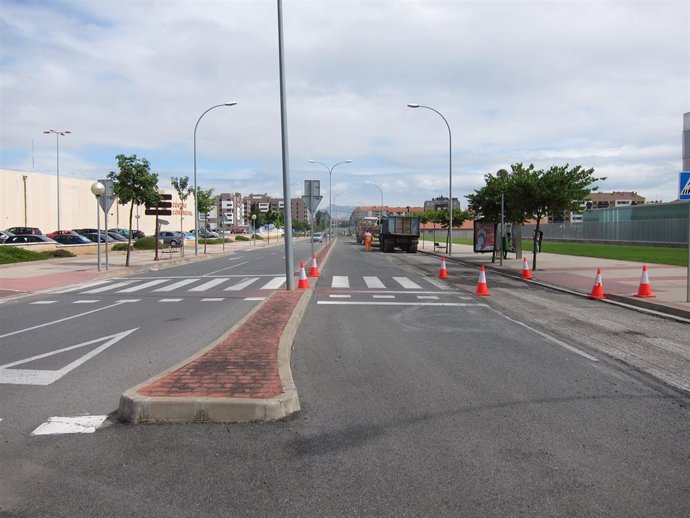 Imagen de las obras junto a Parque Rioja