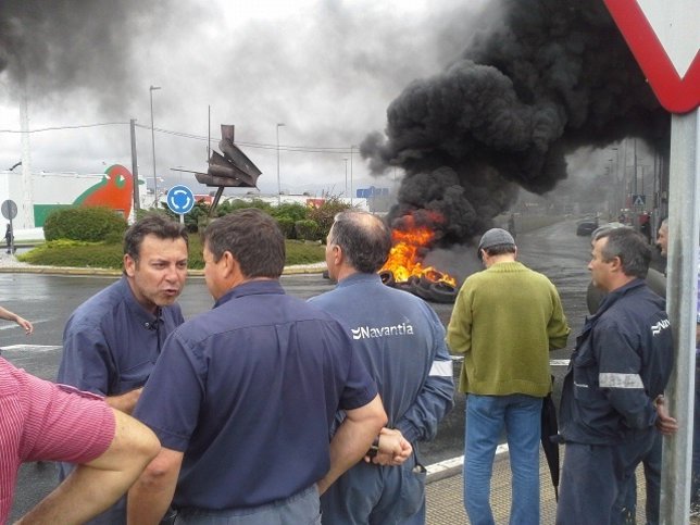 Protesta de los trabajadores de Navantia julio 2014