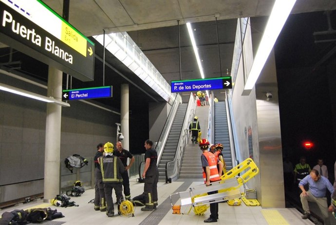 Simulacro, Metro, Málaga, pasajeros, Emergencias