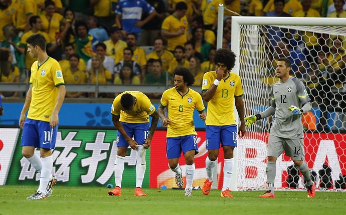 La selección de Brasil tras caer eliminada ante Alemania