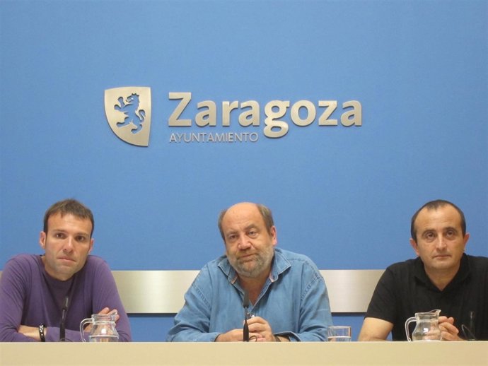 Los tres concejales de IU en el Ayuntamiento de Zaragoza