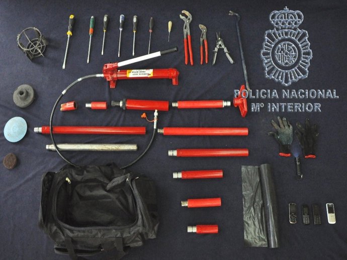 Elementos intervenidos a los detenidos por robo