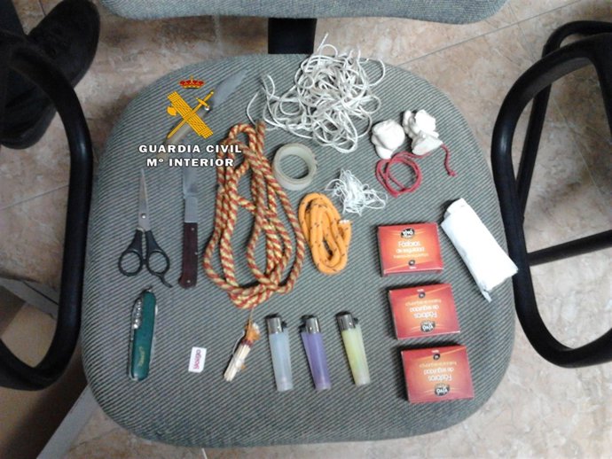 Efectos intervenidos al presunto piromano de almogía