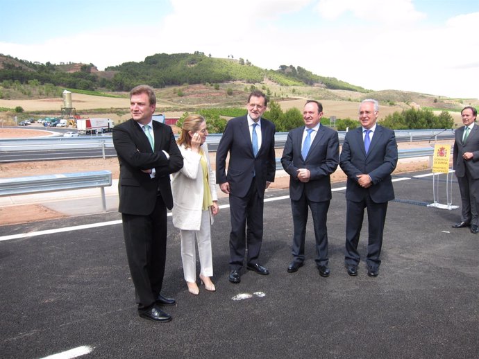 Rajoy, Sanz, Pastor, Ceniceros y Bretón en la inauguración de la A-12