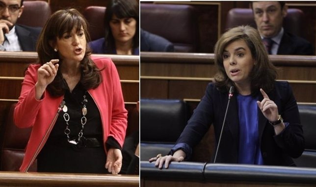 La portavoz del PSOE S.Rodríguez y la vicepresidenta del Gobierno, S. Sáenz