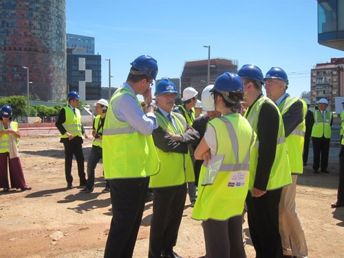 El alcalde Xavier Trias, en las obras de Glòries