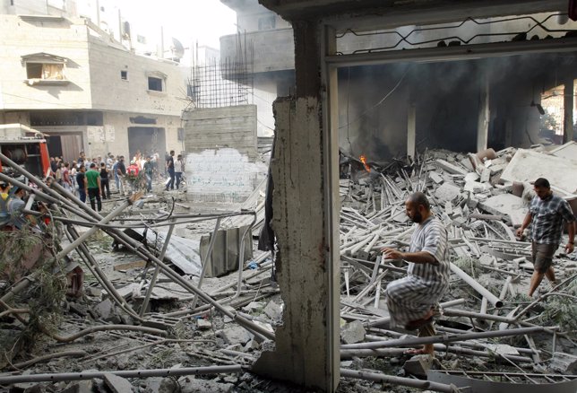 Casas destrozadas por los ataques en Gaza