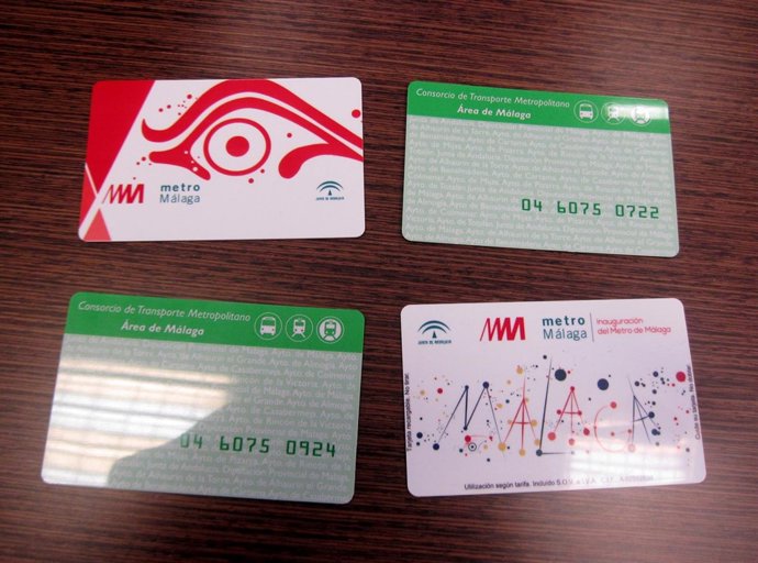 Tarjetas del metro de Málaga