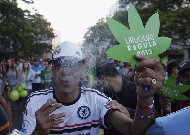 Marihuana Uruguay, manifestación en Motevideo
