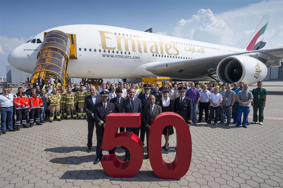 Avión 50º A380 de Emirates