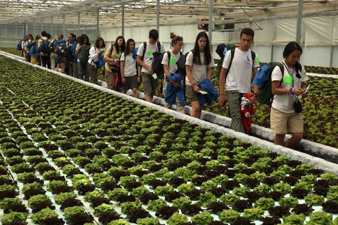 Los expedicionarios de la Ruta BBVA 2014 visitan los cultivos en Sartaguda