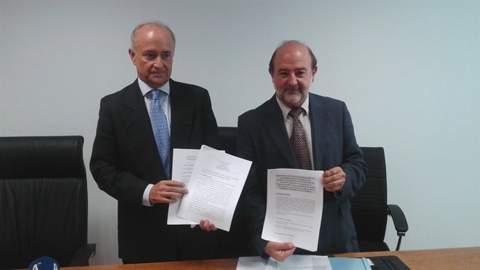 Vicente Magro y José Demetrio, durante la rueda de prensa de este viernes