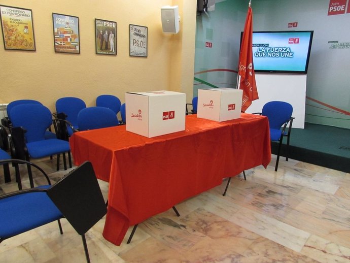 Urnas en la sede del PSOE de Jaén