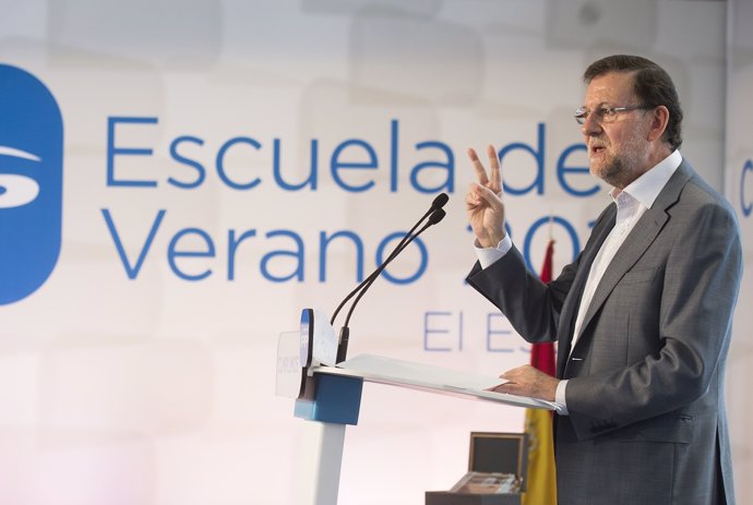 Rajoy interviene en la Escuela de Verano del PP en El Escorial (Madrid)