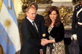 Foto: Cristina Fernández recibe a Putin en la Casa Rosada