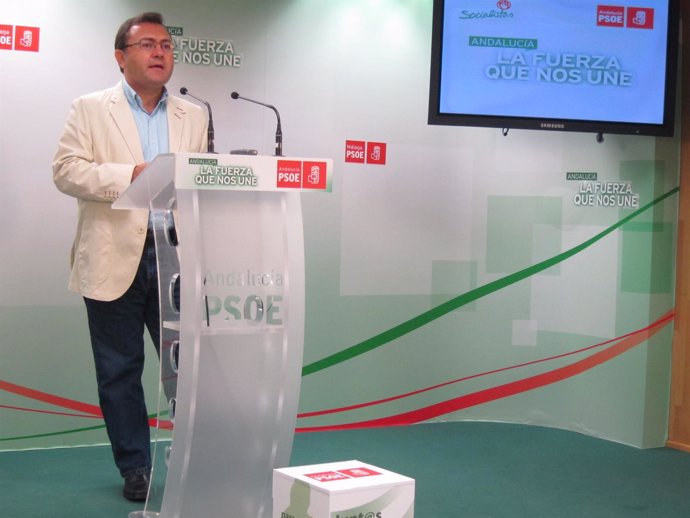 El coordinador de la interparlamentaria del PSOE-A, Miguel Ángel Heredia 
