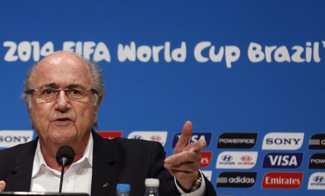 FIFA President Sepp Blatter speaks during a news conference at the Maracana stad