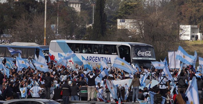 Argentina, reciba en su llegada a Buenos Aires tras el Mundial de Brasil