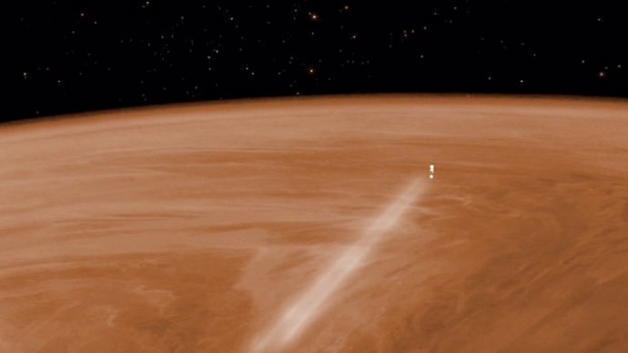 La sonda Venus Espress, surfeando sobre la Tierra