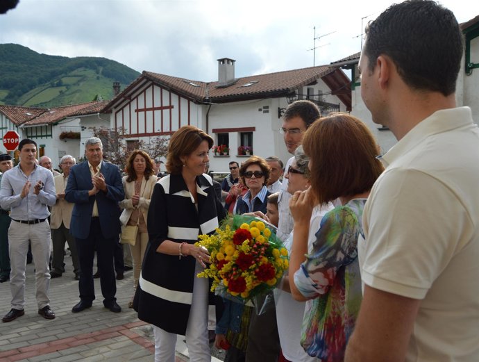 Yolanda Barcina en el homenaje a José Javier Múgica.