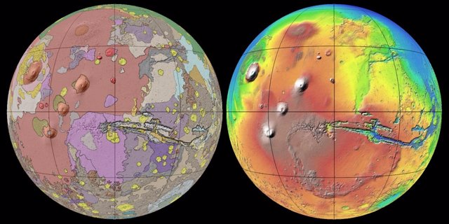 Mapa geológico de Marte