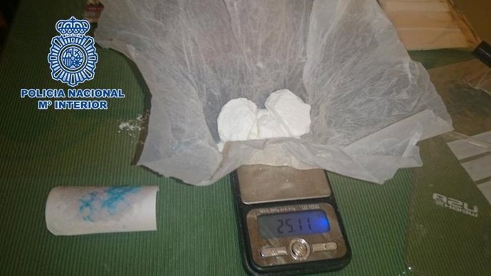 Pesaje de la cocaína intervenida