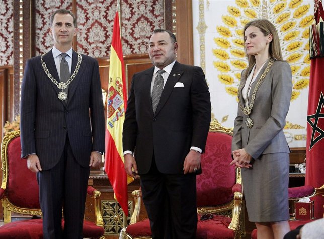 Felipe VI y la Reina Letizia con Mohamed VI en Marruecos
